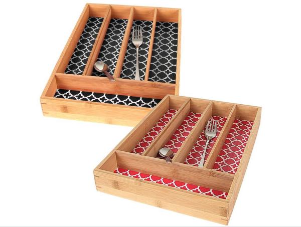 Besteckkasten aus Bambus 35x25x5cm - 2 Farben -